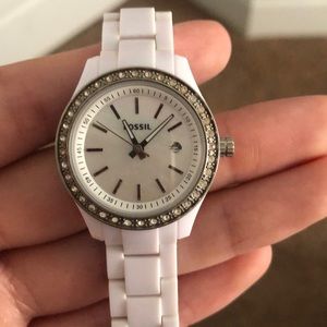 White fossil watch gently used